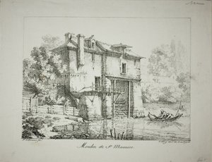 Molen bij St. Maurice door Louis Jules Frederic Villeneuve
