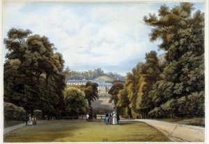 Chateau de Saint Cloud, zijde van het Parc (in 