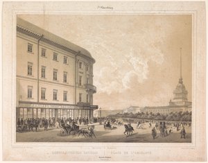 Gezicht op het Admiraliteitsplein te Sint-Petersburg door Louis Julien Jacottet