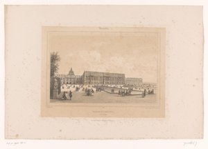 Zicht op het kasteel van Versailles vanuit de tuinen door Louis Julien Jacottet
