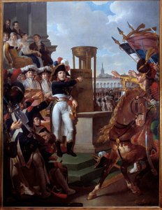 Napoleon Bonaparte roept de Cisalpijnse Republiek uit in Milaan 9/07/1797 door Louis Lafitte