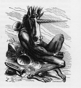 Amduscias demon in de Ars Goetia - Amdusias - demon afgeleid van goetische overtuigingen (kunst en praktijk van de demonenvocatie) - in 