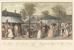 De Palais Royal--Tuinwandeling door Louis Le Coeur after Claude Louis Desrais