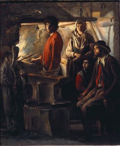 De smid in zijn smederij door Louis le Nain