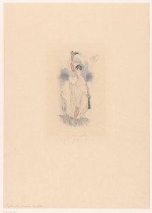 Cancan-danseres met gestrekt been achter haar hoofd door Louis Legrand (signed by artist)