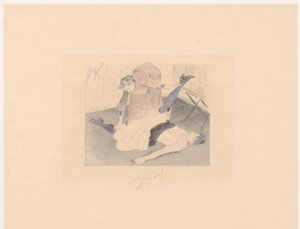 Flexibiliteitsoefening van een cancan-danseres door Louis Legrand (signed by artist)
