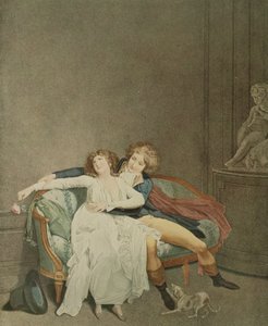 Het geschil van de roos door Louis Leopold (after) Boilly