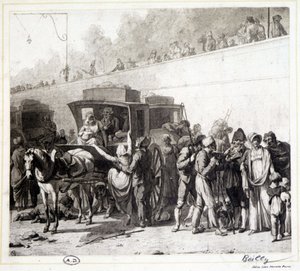 De aankomst van een diligence (heliogravure) door Louis Leopold (after) Boilly