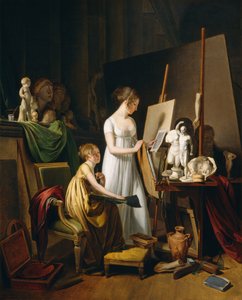 Een schildersatelier, c. 1800