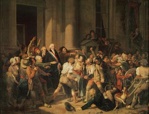 Heldendaad van Monsieur Defontenay, Burgemeester van Rouen, 29 augustus 1792 door Louis Leopold Boilly