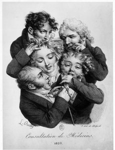 Consultatie met artsen, door Louis Boilly door Louis Leopold Boilly