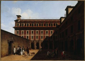 De gevangenis van Madelonnettes, rue des Fontaines, ca. 1810 door Louis Leopold Boilly