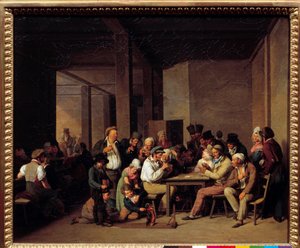 Spelers in een cabaret door Louis Leopold Boilly