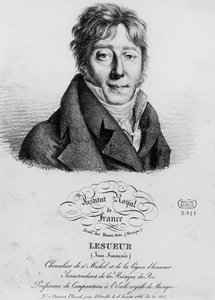 Portret van Jean-Francois Lesueur (1760-1837), Franse componist, gravure door Louis-Leopold Boilly (1761-1845)