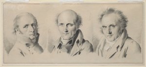 Portretten van Charles Percier, Pierre-François Léotard Fontaine en Claude-Louis Bernier door Louis Leopold Boilly