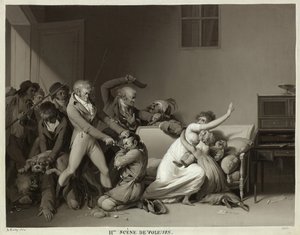 Tweede scène van inbrekers: de inbrekers gearresteerd, 1810 door Louis Leopold Boilly
