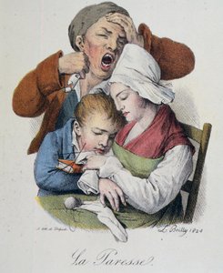 Zeven hoofdzonden: Luiheid door Boilly