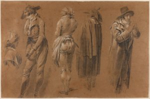 Studie voor De speculanten in het Palais Royal door Louis Leopold Boilly