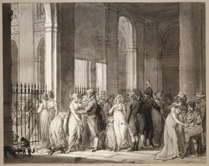 De Arcades bij het Palais-Royal door Louis Leopold Boilly