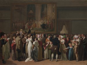 Het publiek bekijkt Davids kroning in het Louvre, 1810 door Louis Leopold Boilly