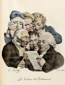 Het lezen van het testament Gravure door Louis-Leopold Boilly (Louis Leopold Boilly)