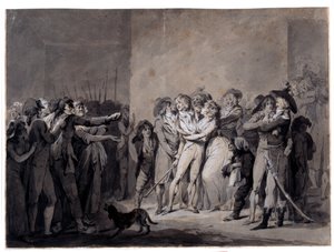 De arrestatie van Charlotte Corday na de moord op Marat