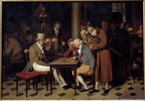 Het interieur van een café, het damesfeest in Café Lamblin in het Palais Royal in Parijs door Louis Leopold Boilly