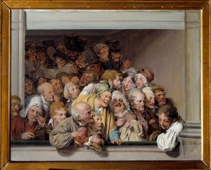 Een theaterloge, de dag van de gratis voorstelling door Louis Leopold Boilly