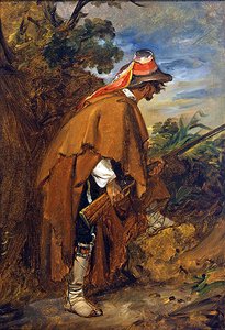 De Bandiet, ca. 1819-21 (olie op papier op doek) door Louis Leopold Robert