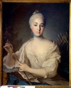Portret van gravin Anna Vorontsova (1743-1769). Schilderij van Louis Tocque, olie op doek, circa 1758. Franse kunst