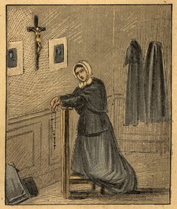 Portret van Pauline-Marie Jaricot (Pauline Marie Jaricot) (1799-1862) de oprichtster van de Vereniging voor de Verspreiding van het Geloof en de Levende Rozenkrans Vereniging - Gravure uit 