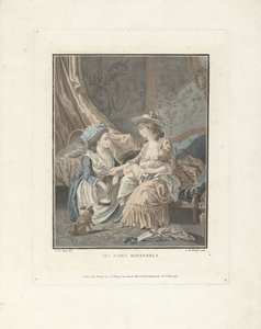 Moeder met kind en dienstmeisje door Louis Marin Bonnet