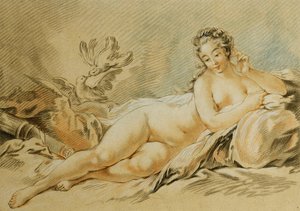 Venus Rustend, Naar François Boucher; Le Repos de Venus, Naar François Boucher, 1774 door Louis Marin Bonnet