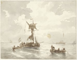 Zeegezicht door Louis Meijer