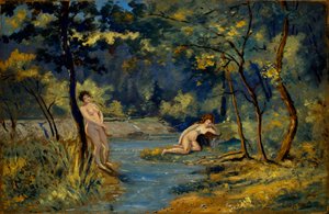 Staande en liggende nimfen, 1908 door Louis Michel Eilshemius