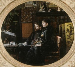 Portret van Alphonse Daudet 1840-1897 en zijn vrouw née Julie Allard