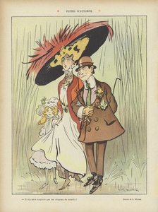 Herfstregens. Illustratie voor Le Rire door Louis Morin