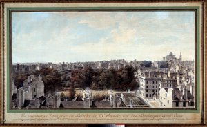 Uitzicht op Parijs vanaf het belvedere van Monsieur Fournelle, rue des Boulangers Saint Victor. Tekening door Louis de Lespinasse door Louis Nicolas de Lespinasse