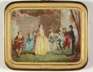 Fete Champetre (email) door Louis Nicolas van (manner of) Blarenberghe