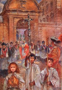 Plechtige processie in Frejus ter ere van Sint Leonce door Louis Ollier