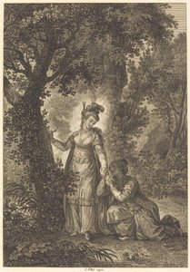 De verloofde van de koning van Garbe: De boom door Louis Petit after Jean Honoré Fragonard