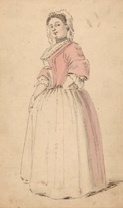 Een Jonge Vrouw in een Roze Jurk