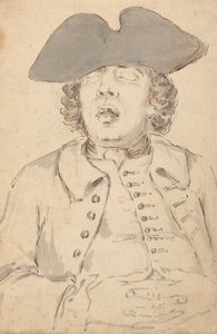 Man Slaapt met Zijn Mond Wijd Open en Armen Gekruist door Louis Philippe Boitard