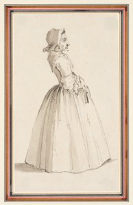 Staande vrouw, naar rechts gericht door Louis Philippe Boitard