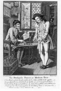 De verpleegster van de verloren zoon of moderne erfgenaam, uitgegeven 1750