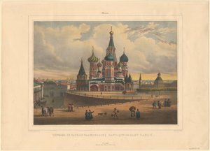 De Basiliek van de Kathedraal in Moskou door Louis Pierre Alphonse Bichebois