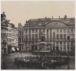 Zonder Titel (Bouw van Herdenkingsfontein) door Louis Pierre Theophile Dubois de Nehaut