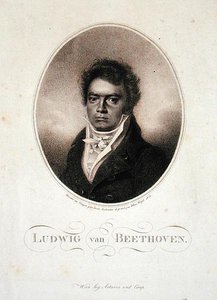 Ludwig van Beethoven (1770-1827) gegraveerd door Blasius Hofel 1814