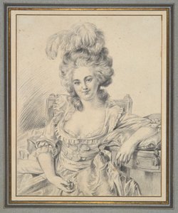 Portret van een dame, voorbereidende studie voor een schilderij