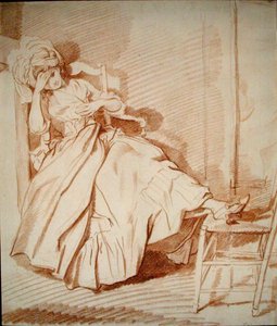 Studie van een Slapend Meisje door Louis Rolland Trinquesse